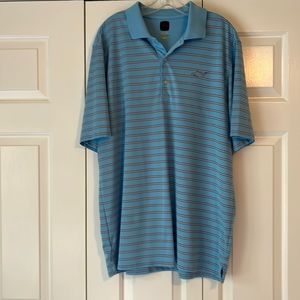 Greg Norman ML75 Microlux Play Dry short sleeve striped golf polo shirt - XL